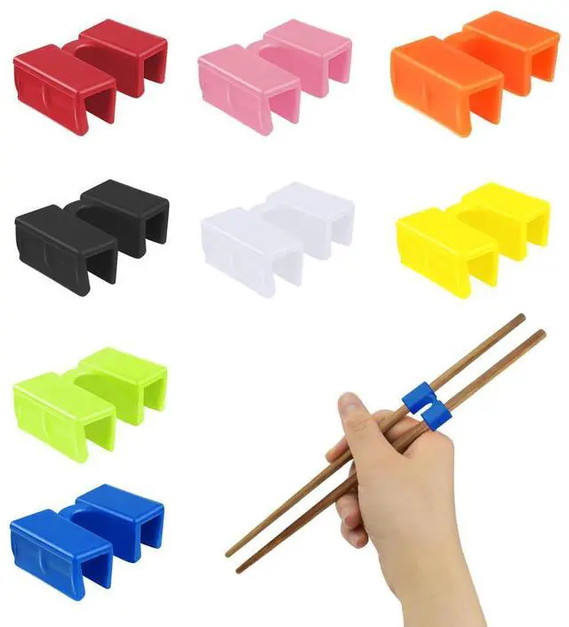 Main image of 8 Pairs Reusable Chopsticks Helpers Training Chopstick for Beginner Replaceable Practice Chopsticks Chopstick Trainers for Adults Chopstick Hinges Connector Non-Slip Chopsticks Trainer Learner