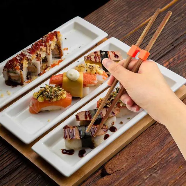 Alt view image 7 of 7 - 8 Pairs Reusable Chopsticks Helpers Training Chopstick for Beginner Replaceable Practice Chopsticks Chopstick Trainers for Adults Chopstick Hinges Connector Non-Slip Chopsticks Trainer Learner