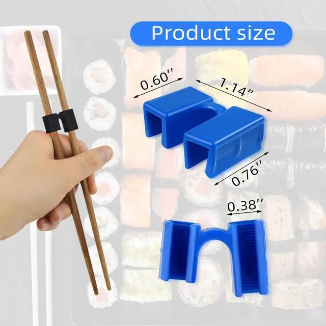 Alt view image 6 of 7 - 8 Pairs Reusable Chopsticks Helpers Training Chopstick for Beginner Replaceable Practice Chopsticks Chopstick Trainers for Adults Chopstick Hinges Connector Non-Slip Chopsticks Trainer Learner