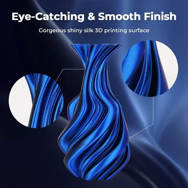Alt view image 3 of 7 - AMOLEN Silk PLA 3D Printer Filament, Dual Color Black Blue PLA 1.75mm, Shiny Color Change Filament 3D Printing PLA Filament for Most FDM 3D Printer, 1kg Spool(2.2lbs)