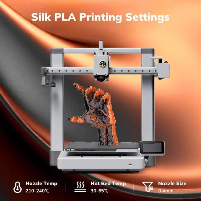 Alt view image 7 of 7 - AMOLEN Silk PLA 3D Printer Filament, Dual Color Black Orange PLA 1.75mm, Shiny Color Change Filament 3D Printing PLA Filament for Most FDM 3D Printer, 1kg Spool(2.2lbs)