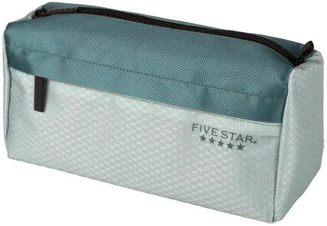 Main image of Five Star Pencil Pouch, Pen Case, 9-Pocket Zipper Pouch, Storage Organizer for School Supplies Earbuds Chargers Cables Makeup, Green/Juniper (500214F-ECM)