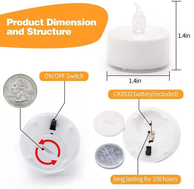 Alt view image 3 of 7 - KOABY 12/24/50/100/200/400 Pack LED Tea Lights