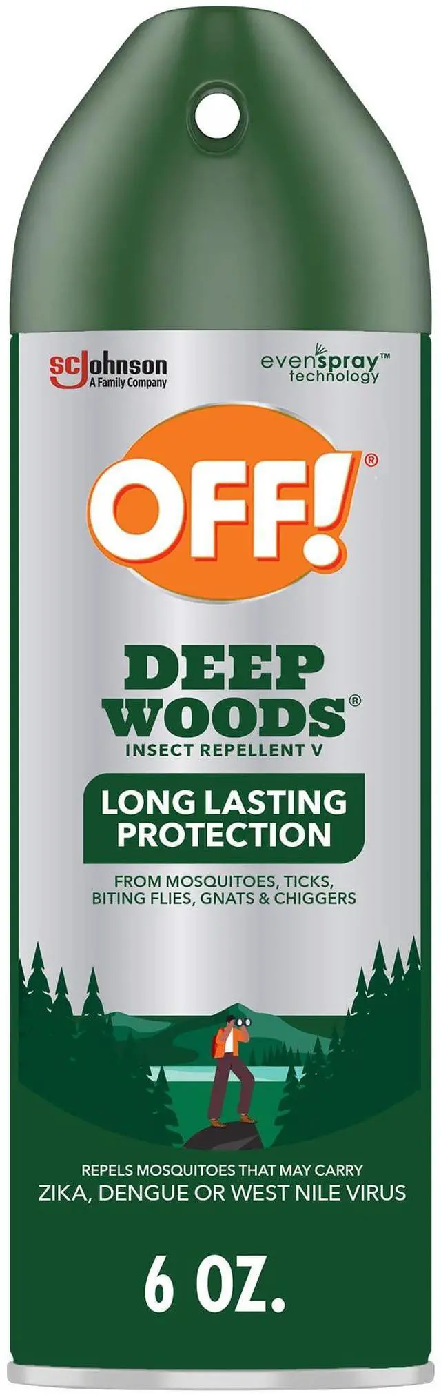 Main image of OFF! Deep Woods Insect Repellent Aerosol, Bug Spray with Long Lasting Protection from Mosquitoes and Ticks, 6 oz