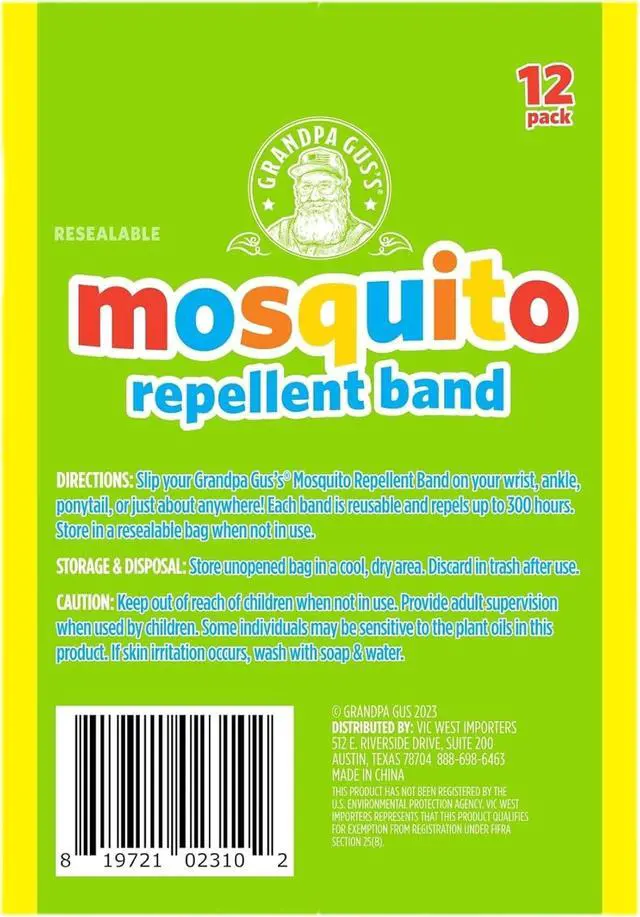 Alt view image 7 of 7 - Grandpa Gus's Mosquito Repellent Wearable Bracelet Bands, 12 Pack