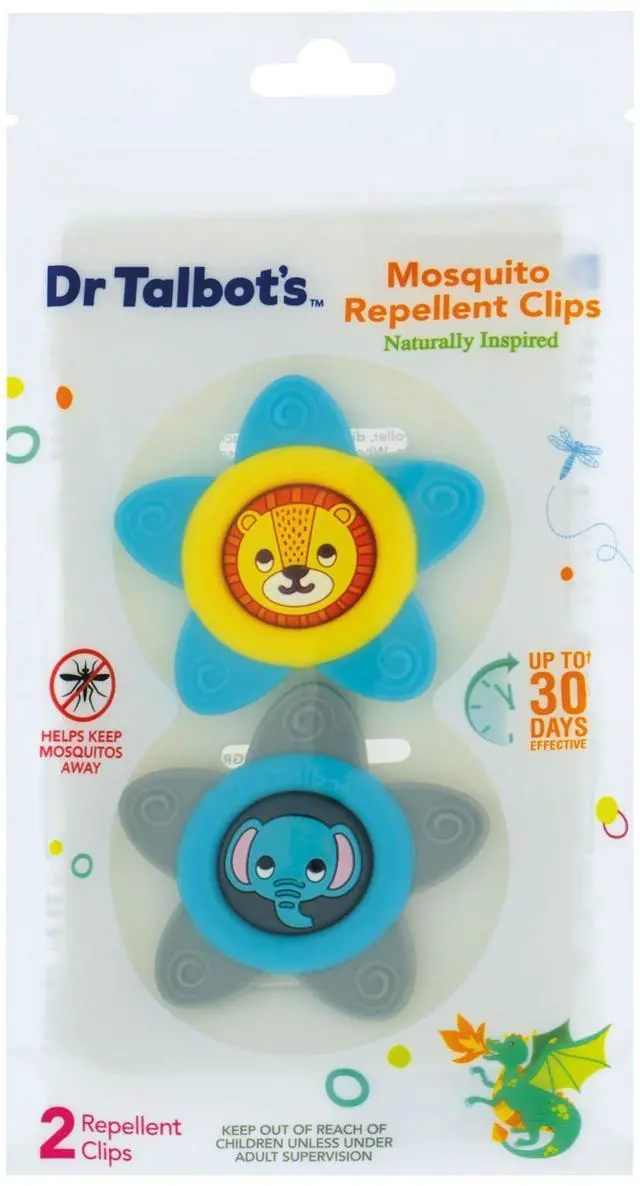 Main image of Dr. Talbot's Mosquito Clips for Baby & Toddler with Naturally Inspired Ingredients, Citronella & Lemongrass, DEET Free, 1 Pack (2 Clips)