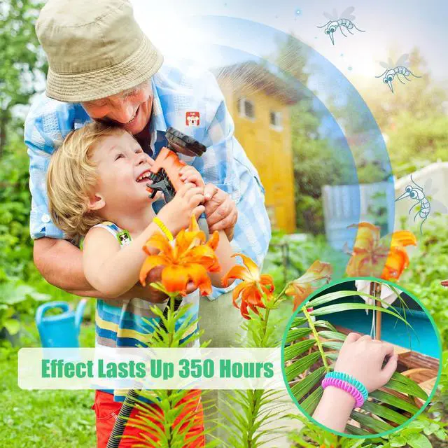 Alt view image 5 of 7 - 18 Pack Mosquito Repellent Bracelets with 60 Pack Mosquito Patches, DEET-Free Insect & Bug Repellent Wrist Bands for Kids & Adults Outdoor Camping Fishing Traveling