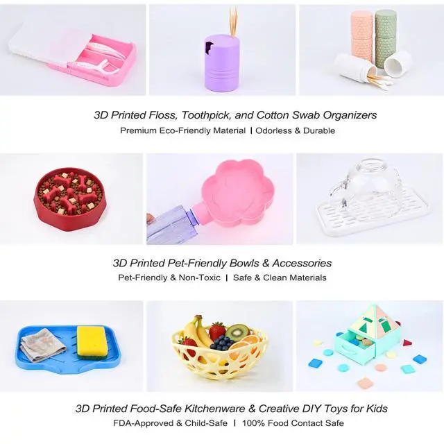 Alt view image 4 of 7 - OVV3D PLA Food Safe Filament 1.75mm 1kg for 3D Printing, PLA+ White Food Grade 3D Printer Filament, Safety Food-Grade Contact, More Strength and Toughness, Fit to Most FDM 3D Printers