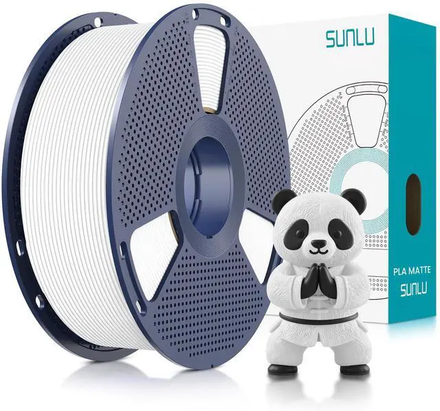 Main image of SUNLU PLA Matte 3D Printer Filament 1.75mm, PLA Filament 1kg Spool (2.2lbs), Dimensional Accuracy +/- 0.02mm, Matte White PLA