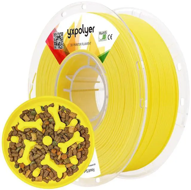 Main image of YXPOLYER PLA+ Filament Food Safe PLA Plus Food-Grade 1.75mm 3D Printing Filament 1kg 2.2lbs with PC Reusable Spool fit AMS System and Most FDM 3D Printers, Yellow