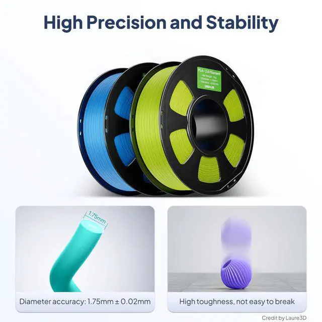 Alt view image 3 of 7 - DEEPLEE PLA+ 2.0 Filament 1.75mm, Stronger Toughness 3D Printer Filament, White 1KG, Upgrade PLA Plus 3D Printer Filament, High Speed PLA+ Filament for Most FDM 3D Drucker