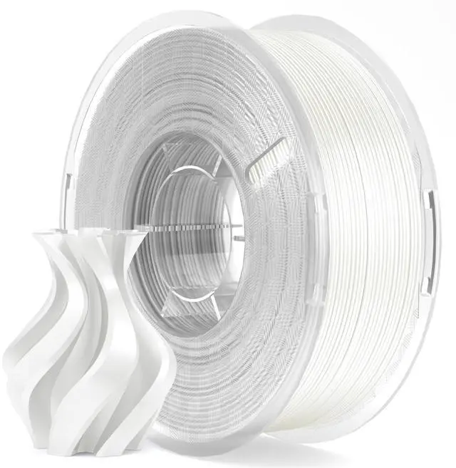 Main image of ELEGOO Silk PLA Filament 1.75mm White 1KG, 3D Printer Filament Dimensional Accuracy +/- 0.02mm, 1kg Plastic Spool(2.2lbs) 3D Printing Filament Fits for Most FDM 3D Printers
