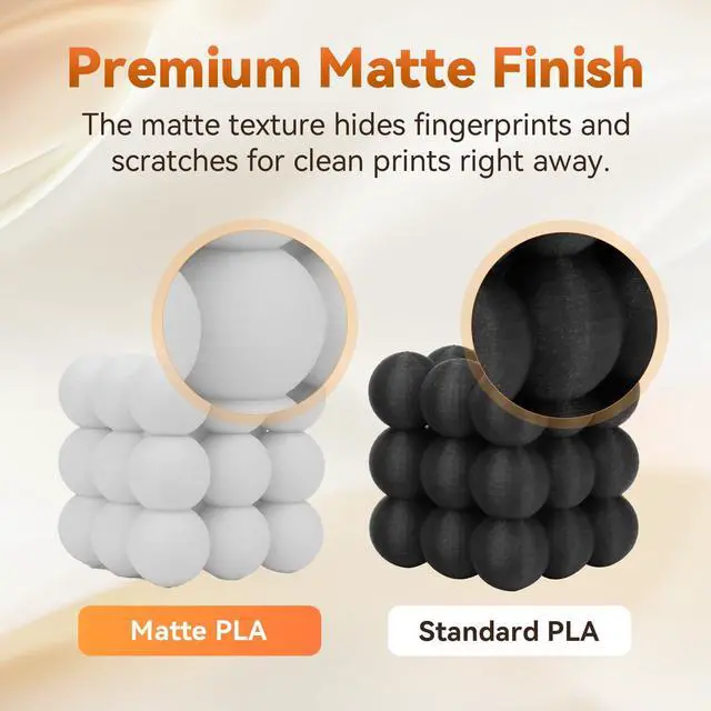 Alt view image 4 of 7 - FLASHFORGE PLA Filament 1.75mm +/- 0.02mm, Matte White 3D Printer Filament 1kg (2.2lbs) Spool, Excellent Printing Performance, Easy to Use for Most FDM 3D Printers