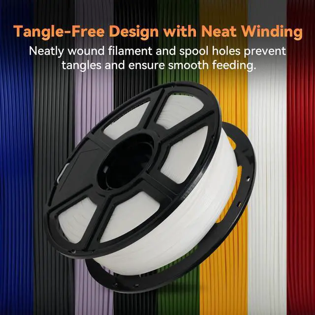 Alt view image 6 of 7 - FLASHFORGE PLA Filament 1.75mm +/- 0.02mm, Matte White 3D Printer Filament 1kg (2.2lbs) Spool, Excellent Printing Performance, Easy to Use for Most FDM 3D Printers