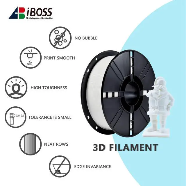 Alt view image 4 of 7 - iBOSS PLA Plus (PLA+) 3D Printer Filament 1.75mm,1kg Spool (2.2lbs) Toughness Enhanced 3D Printing Filament,Dimensional Accuracy +/- 0.02mm,1.75mm PLA Plus Filament,Fit Most FDM Printer(White)