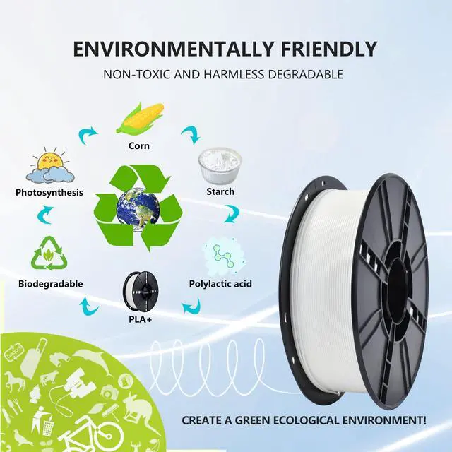 Alt view image 5 of 7 - iBOSS PLA Plus (PLA+) 3D Printer Filament 1.75mm,1kg Spool (2.2lbs) Toughness Enhanced 3D Printing Filament,Dimensional Accuracy +/- 0.02mm,1.75mm PLA Plus Filament,Fit Most FDM Printer(White)