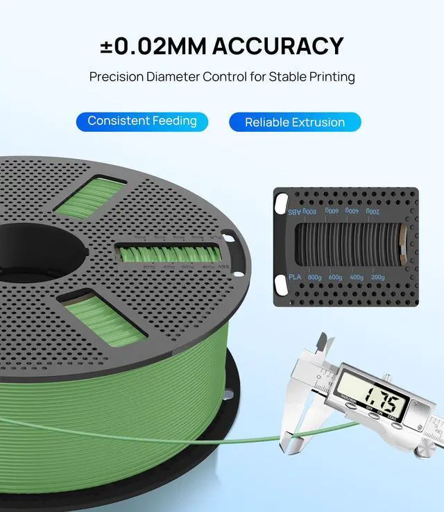 Alt view image 3 of 7 - JAYO PLA 3D Printer Filament White, PLA Filament 1.75mm, 1.1KG Spool, Dimensional Accuracy +/- 0.02mm, Fit Most FDM Printer