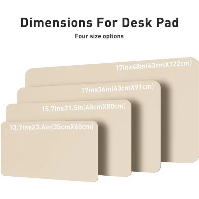 Alt view image 7 of 7 - Non-Slip PU Leather Waterproof Laptop Desk Pad Protector, Blotter Mat, Writing and Mouse Pad for Office & Home, Beige, 23.6" x 13.7"