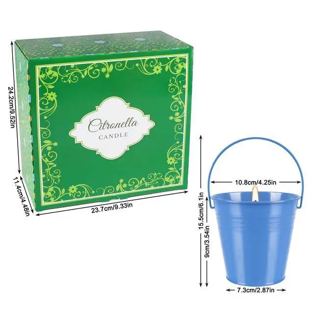 Alt view image 3 of 7 - 4 Pack 12oz Citronella Scented Candles, Colorful Metal Bucket Candles with Handle, Smokeless Clean Burning Candles for Home, Patio, Camping & Outdoor Gatherings