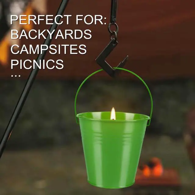 Alt view image 5 of 7 - 4 Pack 12oz Citronella Scented Candles, Colorful Metal Bucket Candles with Handle, Smokeless Clean Burning Candles for Home, Patio, Camping & Outdoor Gatherings