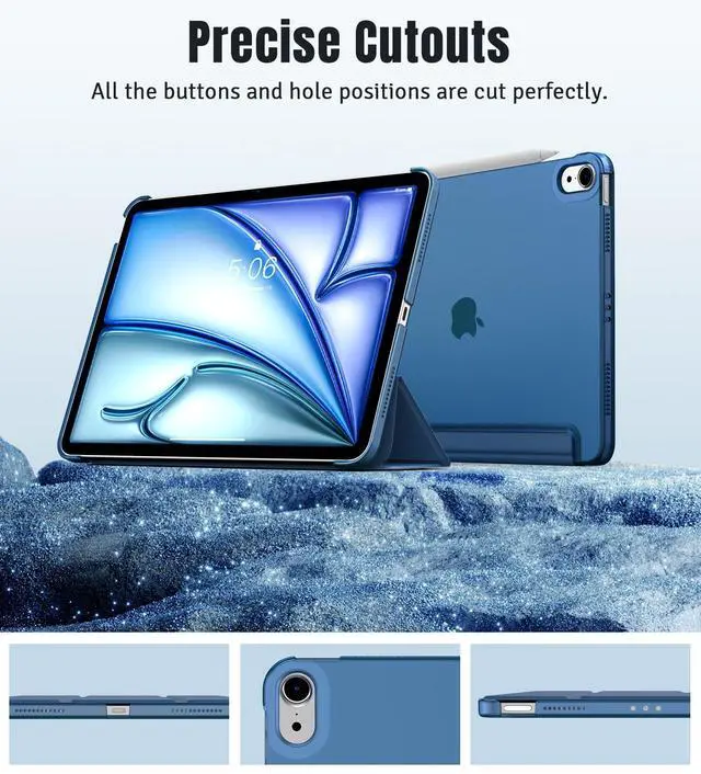 Alt view image 6 of 7 - TiMOVO Case for iPad Air 11 Inch M4/M3/M2, Air 5th/4th Gen 10.9",Abyss Blue