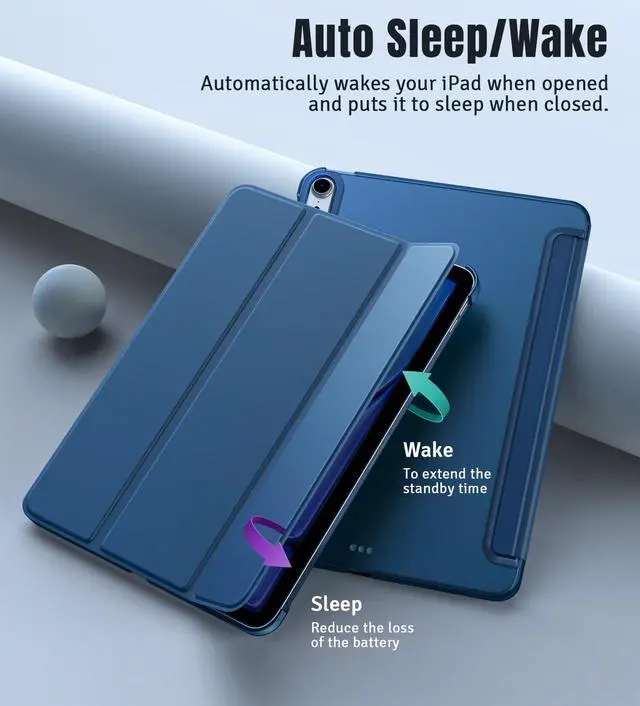 Alt view image 7 of 7 - TiMOVO Case for iPad Air 11 Inch M4/M3/M2, Air 5th/4th Gen 10.9",Abyss Blue