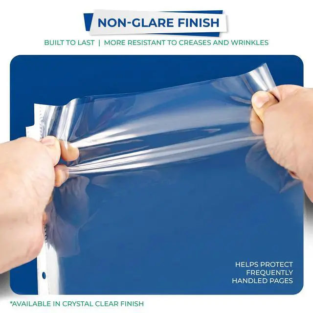 Alt view image 3 of 7 - Samsill 200 Pack Heavy Duty Sheet Protectors, Non-Glare, 8.5x11 Inch Page Protectors for 3 Ring Binder, Letter Size Protectors, Reinforced Holes, Non-Glare Protector, Top Loading, Acid Free