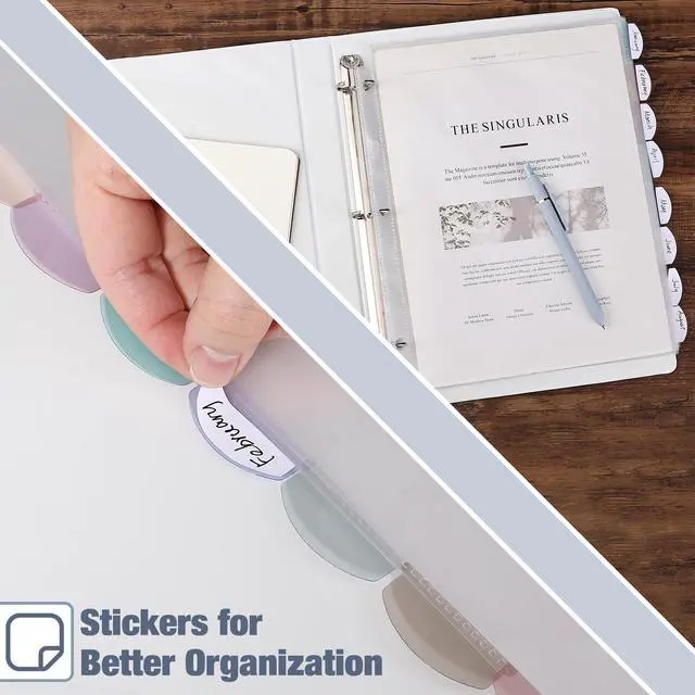 Alt view image 4 of 7 - Mr. Pen- Clear Sheet Protectors with Tabs, 8.5x11 Inches, 8 Tabs, 2 Sets | Durable Clear Plastic Dividers for 3 Ring Binders, Insertable Index Page Divider with Multicolor Tabs