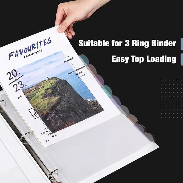Alt view image 3 of 7 - Mr. Pen- Clear Sheet Protectors with Tabs, 8.5x11 Inches, 8 Tabs, 2 Sets | Durable Clear Plastic Dividers for 3 Ring Binders, Insertable Index Page Divider with Multicolor Tabs