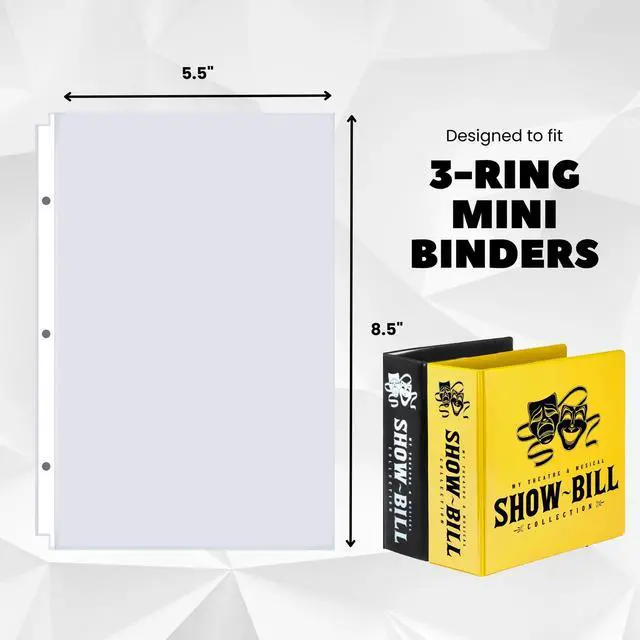 Alt view image 4 of 7 - Officewerks Heavyweight Clear Mini Sheet Protectors Holds 5.5 x 8.5 Inch Sheets, Fits a 3-Ring Binder, Crystal Clear and Acid-Free with Reinforced Holes, Top Loading, Archival Safe (50 Pack)