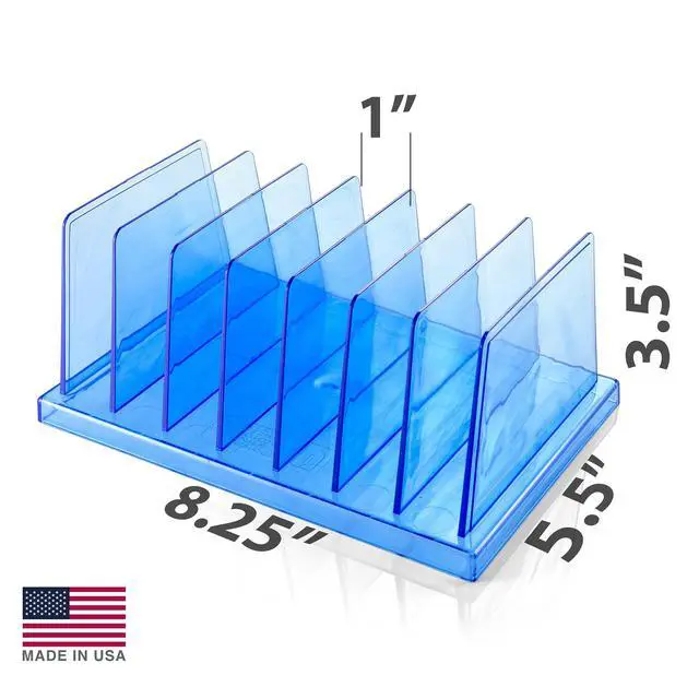 Alt view image 2 of 6 - Officemate Blue Glacier Standard Sorter, 7 Compartments, Transparent Blue (23214)