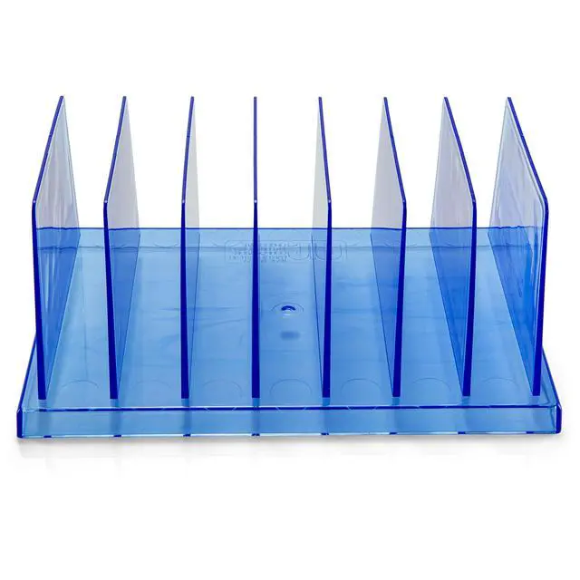 Alt view image 5 of 6 - Officemate Blue Glacier Standard Sorter, 7 Compartments, Transparent Blue (23214)