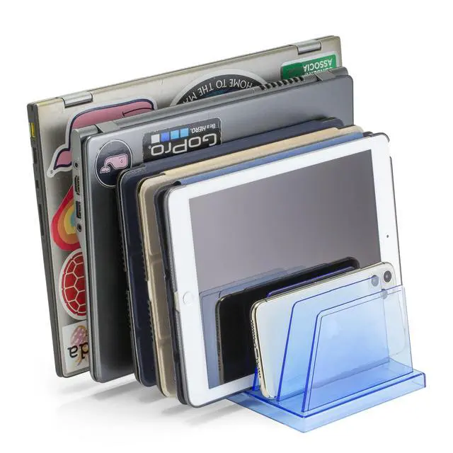 Alt view image 6 of 6 - Officemate Blue Glacier Standard Sorter, 7 Compartments, Transparent Blue (23214)
