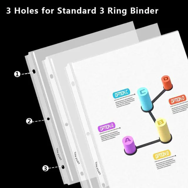 Alt view image 6 of 7 - 50 Sheets Sheet Protectors Top Load 8.5 x 11 Inch for 3 Ring Binder