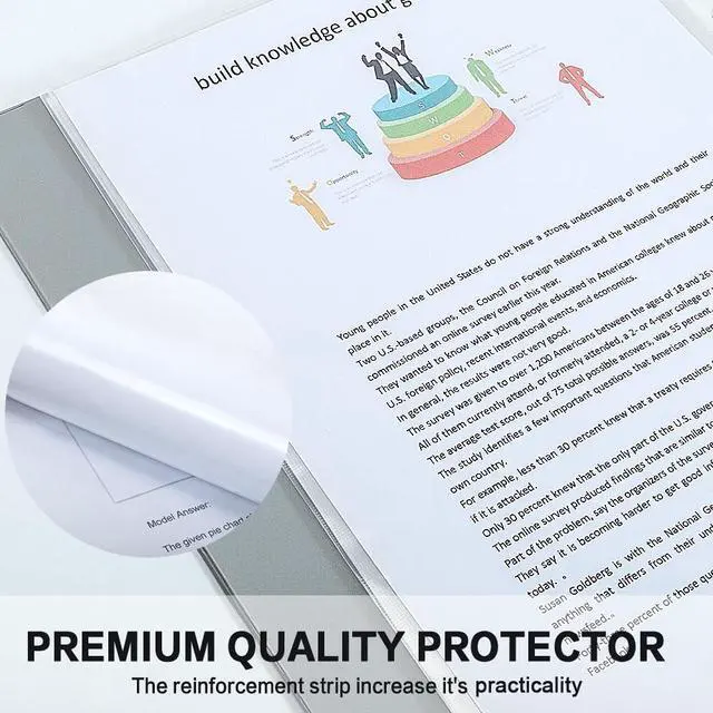 Alt view image 6 of 7 - Sheet Protectors, HERKKA 200 Pack Upgrade Clear Plastic Page Protectors Sheet Reinforced 11-Hole Fit for 3 Ring Binder Fits Standard 8.5 x 11 Paper, 9.25 x 11.25 Top Loaded, Acid Free