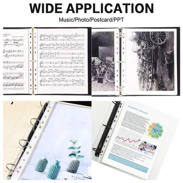 Alt view image 7 of 7 - Sheet Protectors, HERKKA 200 Pack Upgrade Clear Plastic Page Protectors Sheet Reinforced 11-Hole Fit for 3 Ring Binder Fits Standard 8.5 x 11 Paper, 9.25 x 11.25 Top Loaded, Acid Free