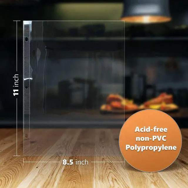 Alt view image 3 of 5 - 50 Pack of 8.5x11 Heavy Duty Crystal Clear Sheet Protectors for 3 Ring Binder, Plastic Page Sleeve Protectors for Paper Document (50 Pack, 8.5 x 11'' - 1 Pocket)