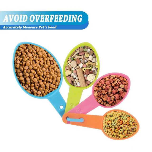 Alt view image 3 of 6 - HINMAY Pet Food Scoops Plastic Measuring Cups Set for Dog Cat and Bird Food