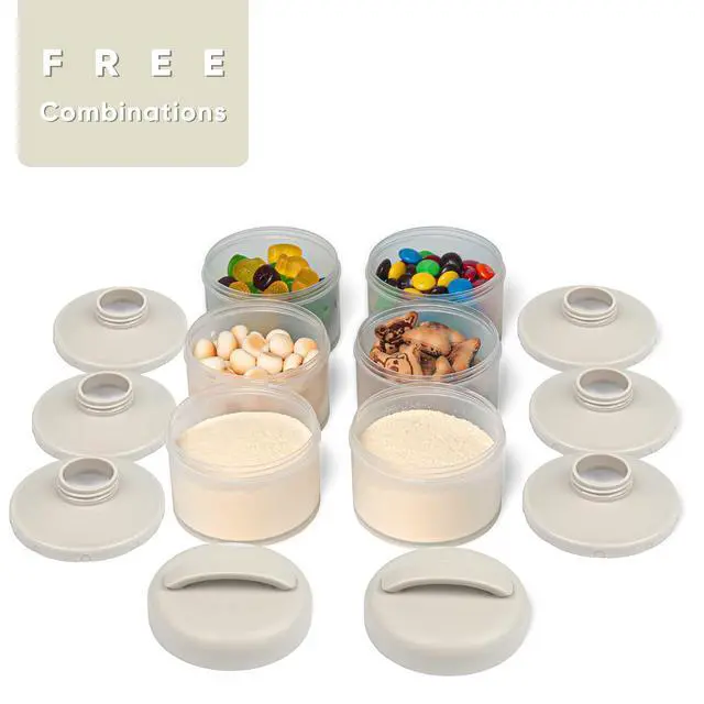 Alt view image 3 of 7 - Termichy Stackable Formula Dispenser Portable: Milk Powder Container to go