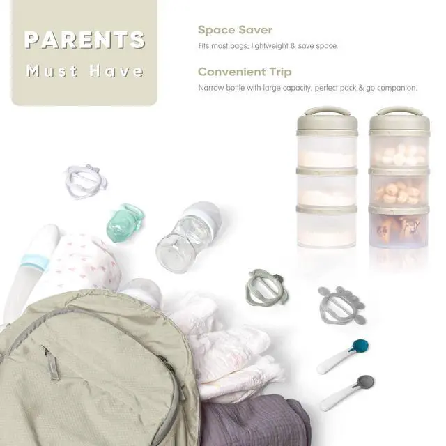 Alt view image 4 of 7 - Termichy Stackable Formula Dispenser Portable: Milk Powder Container to go