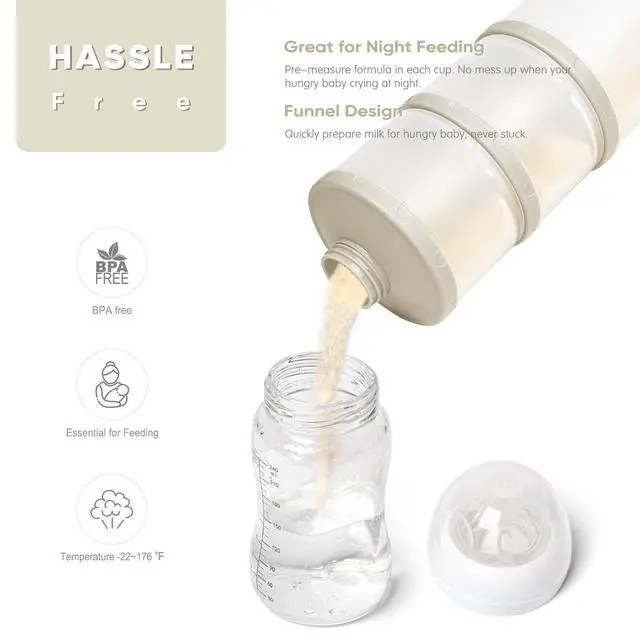 Alt view image 5 of 7 - Termichy Stackable Formula Dispenser Portable: Milk Powder Container to go