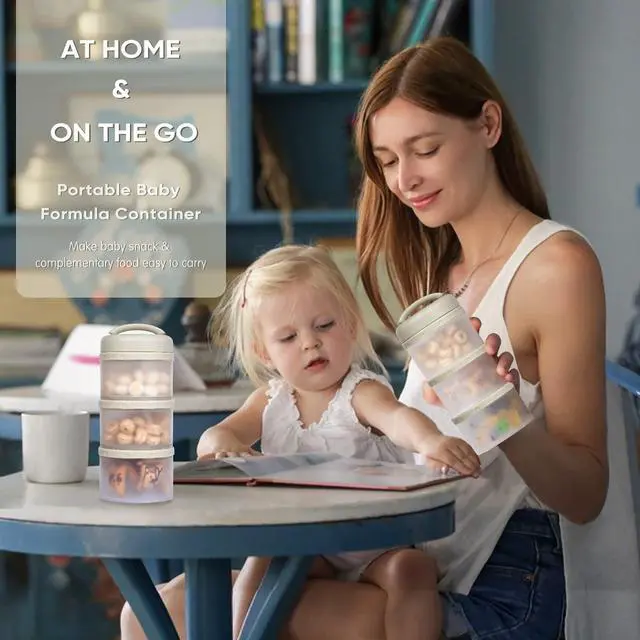 Alt view image 6 of 7 - Termichy Stackable Formula Dispenser Portable: Milk Powder Container to go