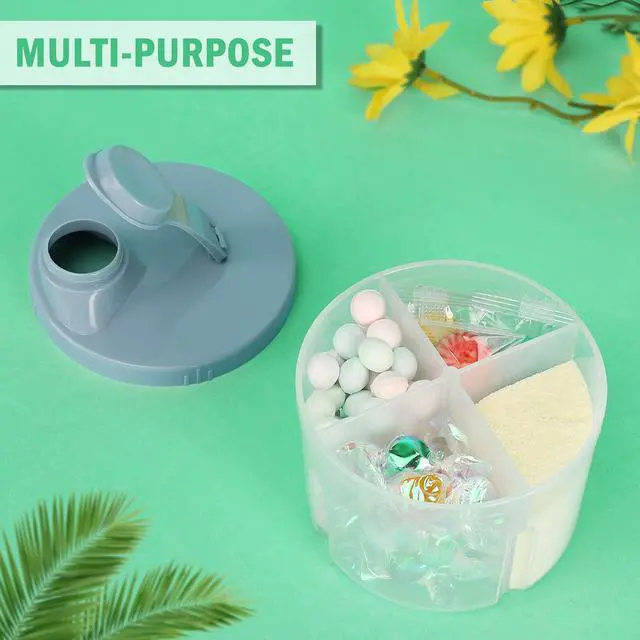 Alt view image 4 of 7 - Accmor Baby Formula Dispenser On The Go, Non-Spill Rotating Four-Compartment Formula Container to Go, Milk Powder Kids Snack Container for Infant Toddler Travel Outdoor, Blue