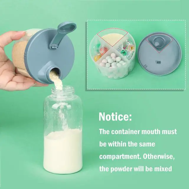 Alt view image 5 of 7 - Accmor Baby Formula Dispenser On The Go, Non-Spill Rotating Four-Compartment Formula Container to Go, Milk Powder Kids Snack Container for Infant Toddler Travel Outdoor, Blue