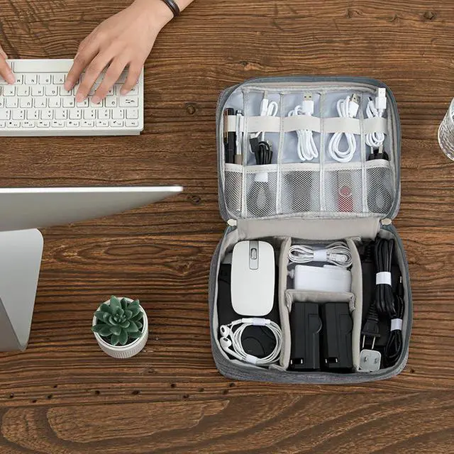 Alt view image 5 of 7 - AYANICA Organizer Case Small Electronic Devices USB Charger Accessories Mouse Phone Cable SD Power Bank Earphone