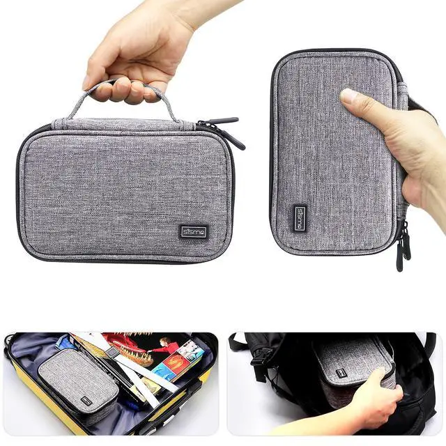 Alt view image 2 of 7 - sisma Travel Electronics Organizer Small Carrying Case for Cables Phone Chargers USB Plugs Power Cords Earbuds Adapter Tech Accessories Pouch -Grey