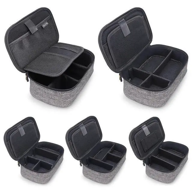 Alt view image 3 of 7 - sisma Travel Electronics Organizer Small Carrying Case for Cables Phone Chargers USB Plugs Power Cords Earbuds Adapter Tech Accessories Pouch -Grey