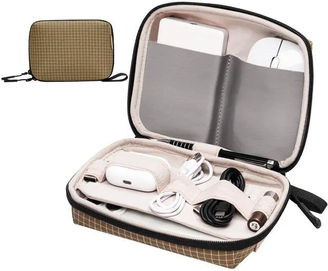 Main image of SIMTOP Electronics Organizer Cord Organizer Travel, Small Tech Bag for Cords, Chargers, Power Bank, Earbuds Portable Cable Pouch for Office, Business Trip, Commute Water & Scratch-Resistant
