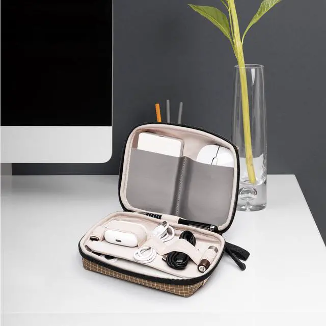 Alt view image 7 of 7 - SIMTOP Electronics Organizer Cord Organizer Travel, Small Tech Bag for Cords, Chargers, Power Bank, Earbuds Portable Cable Pouch for Office, Business Trip, Commute Water & Scratch-Resistant