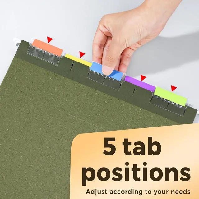 Alt view image 6 of 7 - SUNEE Hanging File Folders, 25 Pack Reinforced Hang Folders Letter Size, Adjustable 1/5-Cut Tabs, Designed for Bulky Files, Filing Cabinet, Standard Green